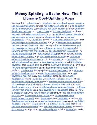 Money Splitting Is Easier Now The 5 Ultimate Cost-Splitting Apps.docx