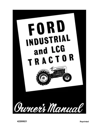 Ford Series 2000 and 4000 Industrial and LCG Tractor Owners Manual Instant Download (Publication No.42200021)