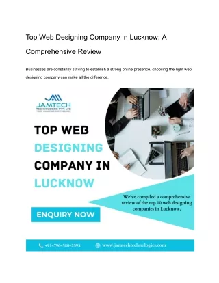 Top Web Designing Company in Lucknow_ A Comprehensive Review