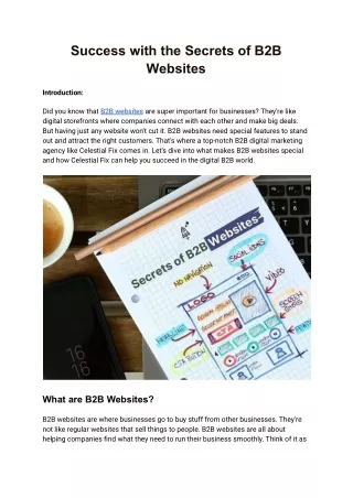 Success with the Secrets of B2B Websites