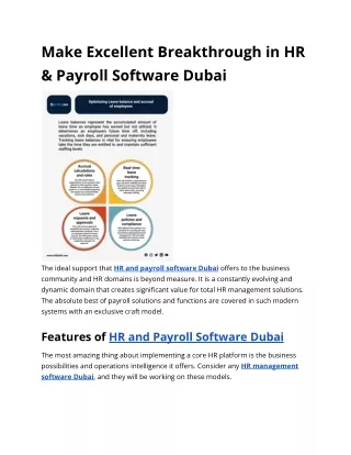 Make Excellent Breakthrough in HR  and Payroll Software Dubai