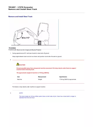 John Deere 17ZTS Compact Excavator Service Repair Manual Instant Download (TM1897)