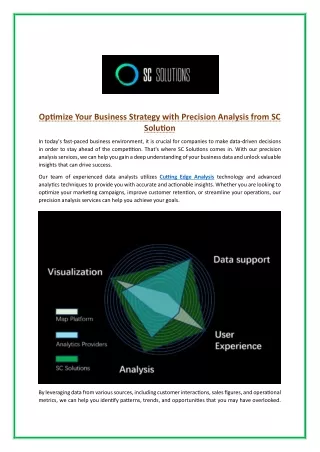 Optimize Your Business Strategy with Precision Analysis from SC Solution