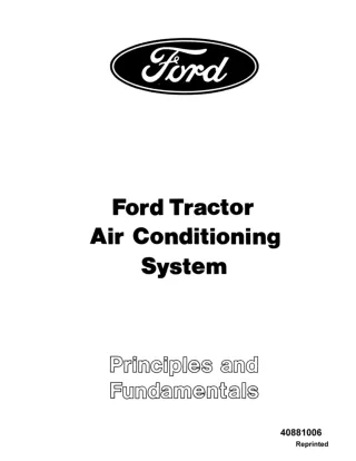 Ford Tractor Air Conditioning System Operator’s Manual Instant Download (Publication No.40881006)