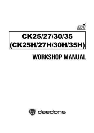 Kioti Daedong CK35 Tractor Service Repair Manual