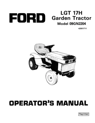 Ford LGT17H Garden Tractor Operator’s Manual Instant Download (Publication No.42001711)