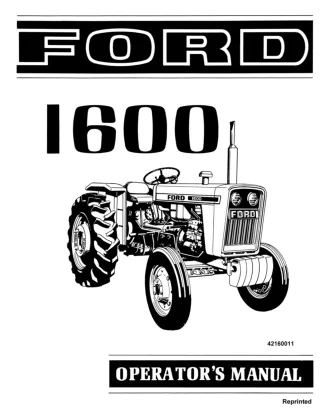 Ford 1600 Tractor Operator’s Manual Instant Download (Publication No.42160011)