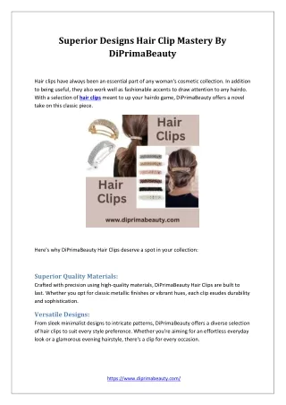 Superior Designs Hair Clip Mastery By DiPrimaBeauty