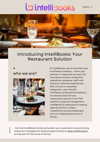 IntelliBooks Insider Your Gateway to Restaurant Management Success