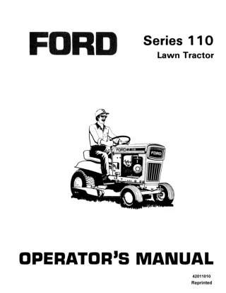 Ford Series 110 Lawn Tractor Operator’s Manual Instant Download (Publication No.42011010)