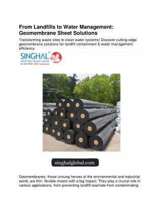 From Landfills to Water Management- Geomembrane Sheet Solutions (1)