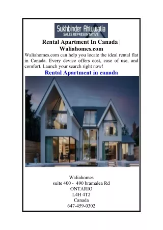 Rental Apartment In Canada  Waliahomes.com