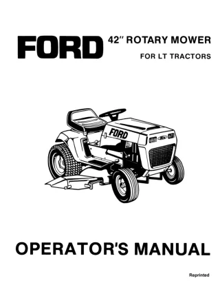 Ford 42 Rotary Mower for LT Tractors Operator’s Manual Instant Download (Publication No.42004210)