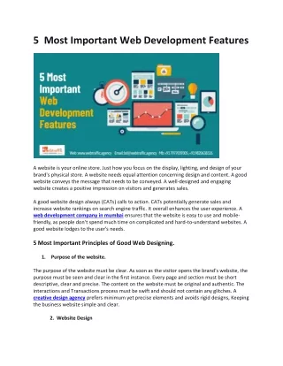 5  Most Important Web Development Features