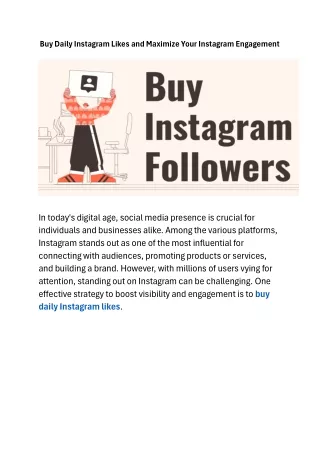 Buy Daily Instagram Likes and Maximize Your Instagram Engagement