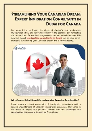Streamlining Your Canadian Dream, Expert Immigration Consultants in Dubai for Canada
