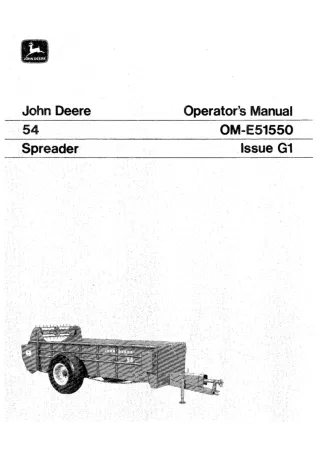 John Deere 54 Spreader Operator’s Manual Instant Download (Publication No.OME51550)