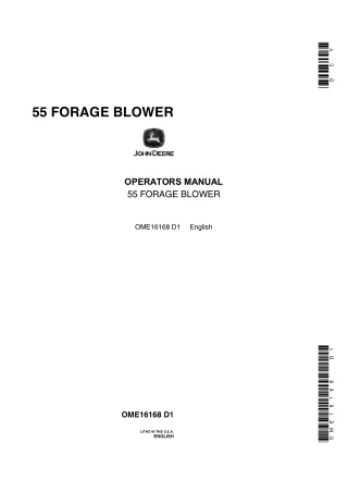 John Deere 55 Forage Blower Operator’s Manual Instant Download (Publication No.OME16168)