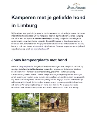 Vakantie in Limburg met hond