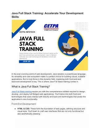 Java Full Stack Training_ Accelerate Your Development Skills - PDF