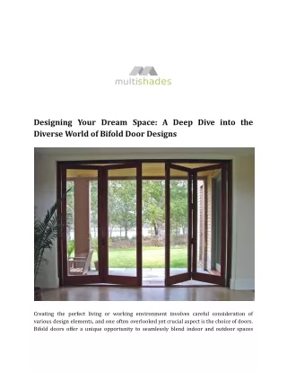 Designing Your Dream Space_ A Deep Dive into the Diverse World of Bifold Door Designs