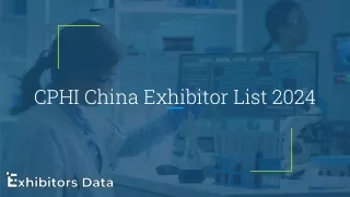 CPHI China Exhibitor List 2024