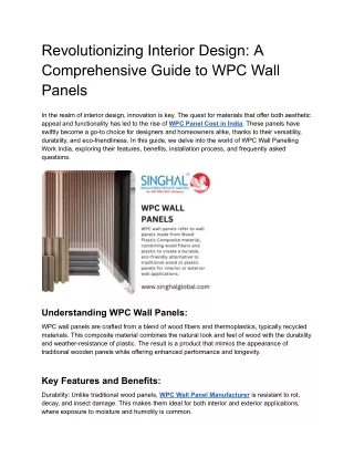 WPC Wall Panel Manufacturer