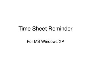 Time Sheet Reminder