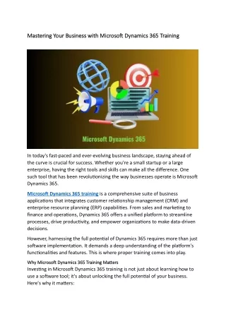 Mastering Your Business with Microsoft Dynamics 365 Training