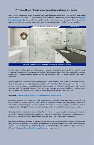 Minneapolis Top Shower Door Solutions Sleek Modern Styles