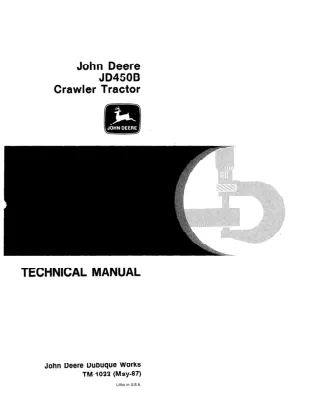 JOHN DEERE JD450B Crawler Tractor Service Repair Manual