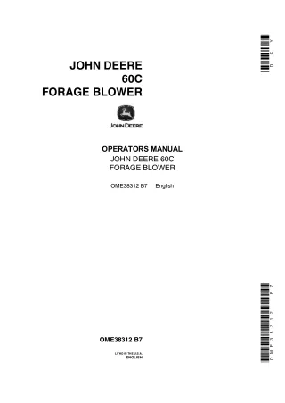 John Deere 60C Forage Blower Operator’s Manual Instant Download (Publication No.OME38312)