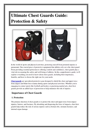 Ultimate Chest Guards Guide Protection & Safety