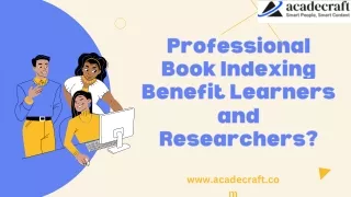 Professional Book Indexing Benefit Learners and Researchers