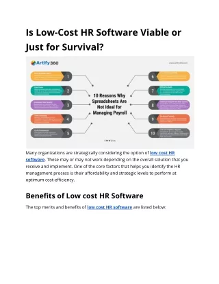 Is Low-Cost HR Software Viable or Just for Survival