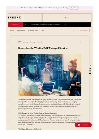 Unraveling the World of SAP Managed Services