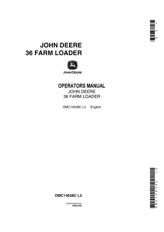 John Deere 36 Farm Loader Operator’s Manual Instant Download (Publication No.OMC14638C)