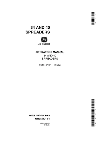 John Deere 34 and 40 Spreaders Operator’s Manual Instant Download (Publication No.OME51471)