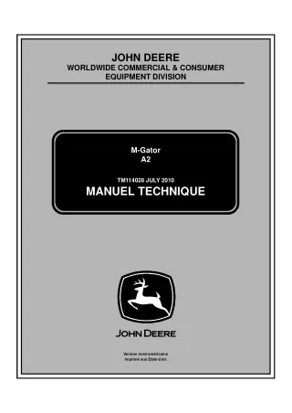 John Deere A2 M-Gator Service Repair Manual (TM114028)