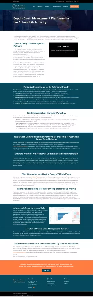 Supply Chain Management Platforms For The Automobile Industry