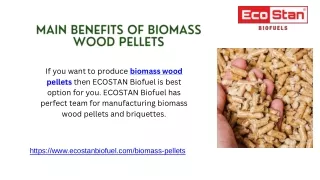 Main Benefits Of Biomass Wood Pellets