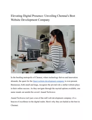 Elevating Digital Presence_ Unveiling Chennai's Best Website Development Company
