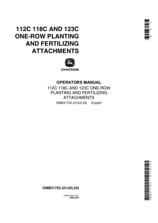 John Deere 112C 118C and 123C One-Row Planting and Fertilizing Attachments Operator’s Manual Instant Download (Publicati