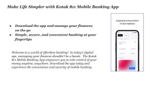 Kotak 811 Mobile Banking App