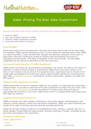 Finding The Best Gaba Supplement