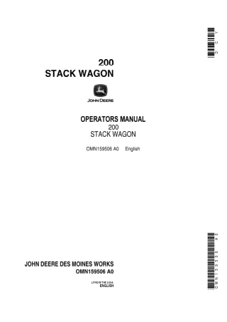 John Deere 200 Stack Wagon Operator’s Manual Instant Download (Publication No.OMN159506)