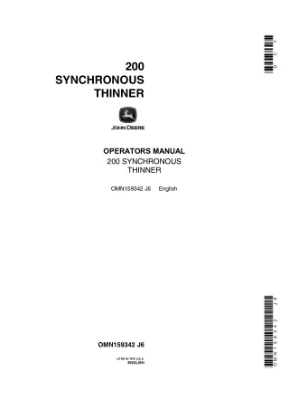 John Deere 200 Synchronous Thinner Operator’s Manual Instant Download (Publication No.OMN159342)