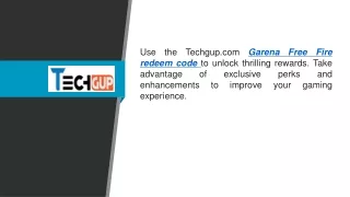 Garena Free Fire Redeem Code  Techgup.com