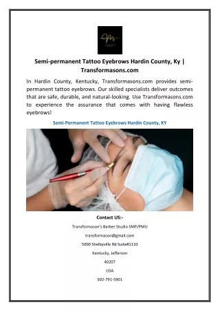 Semi-permanent Tattoo Eyebrows Hardin County, Ky Transformasons