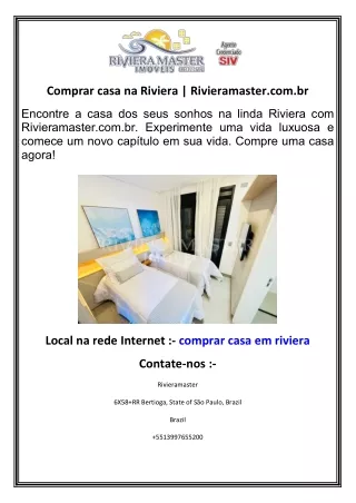 Comprar casa na Riviera  Rivieramaster.com.br